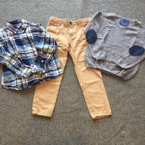 Boy Size 4/5 Clothing Lot 3x Pieces Bulk All Seasons Preppy Neutral Cotton